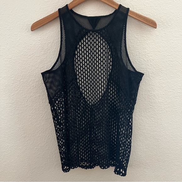 ALO Yoga Tops - Alo Fishnet Mesh Tank Top in Black, M